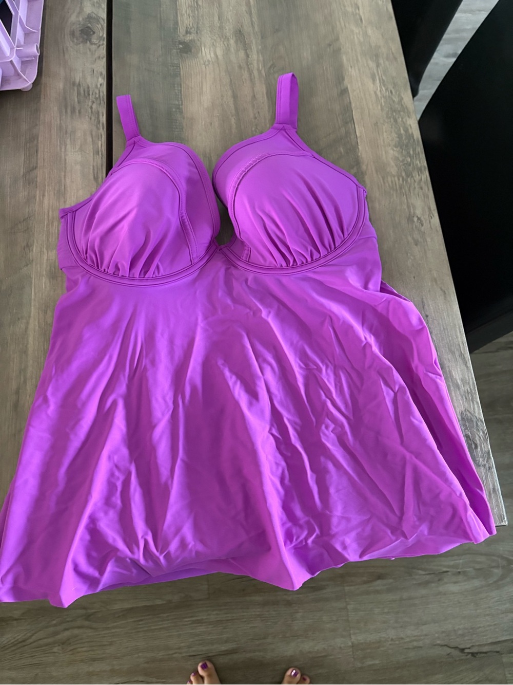 torrid Bright Purple Swimdress Tankini Top